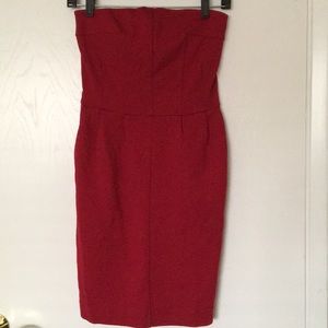 Express Red Strapless Dress